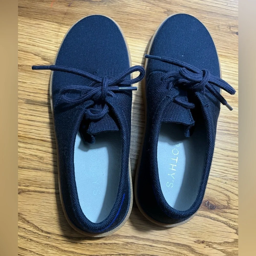 Rothy's The Monty Oxford Dark Blue Knit Shoes Size 8